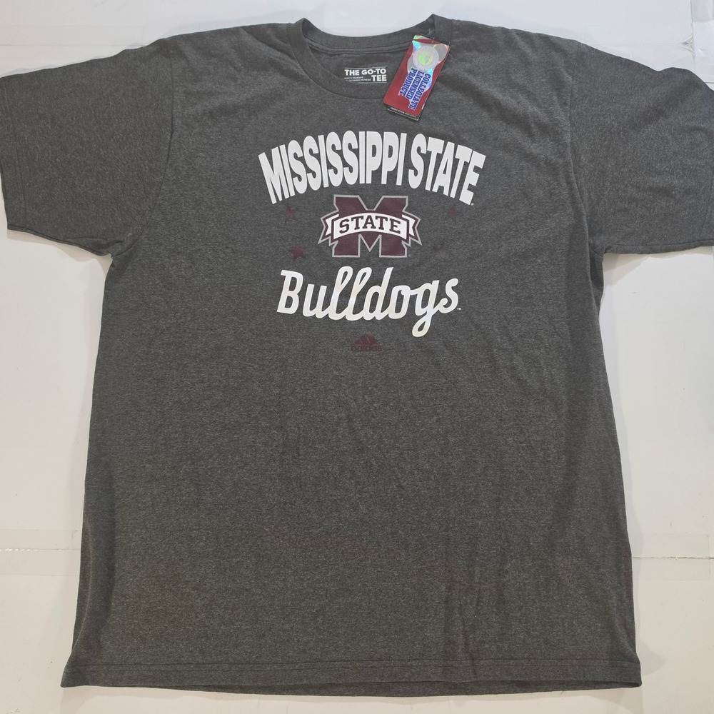 Adidas Mississippi State Bulldogs Go-To Tee Gray Heather Mens XL AR5344